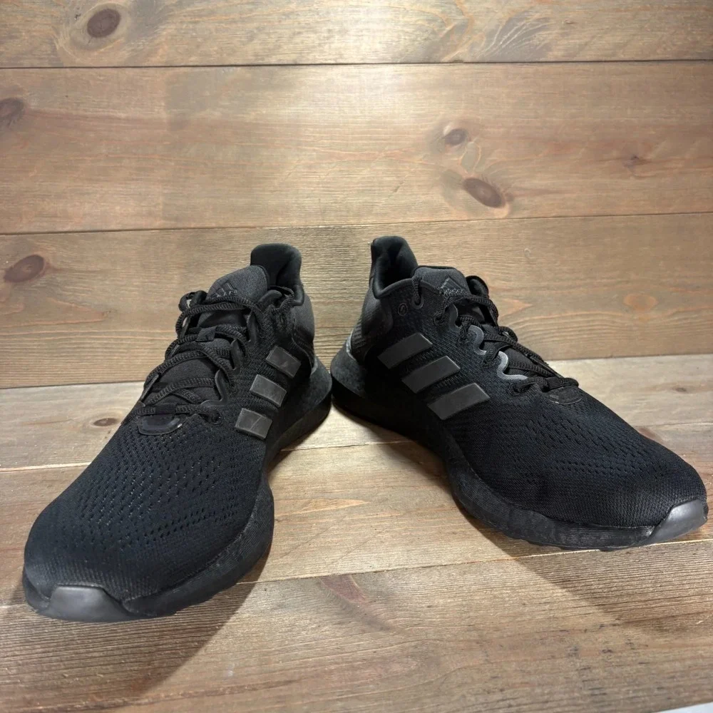 Adidas Pureboost 21 Mens size 12 shoes Black Knit Lace Up Running sneakers